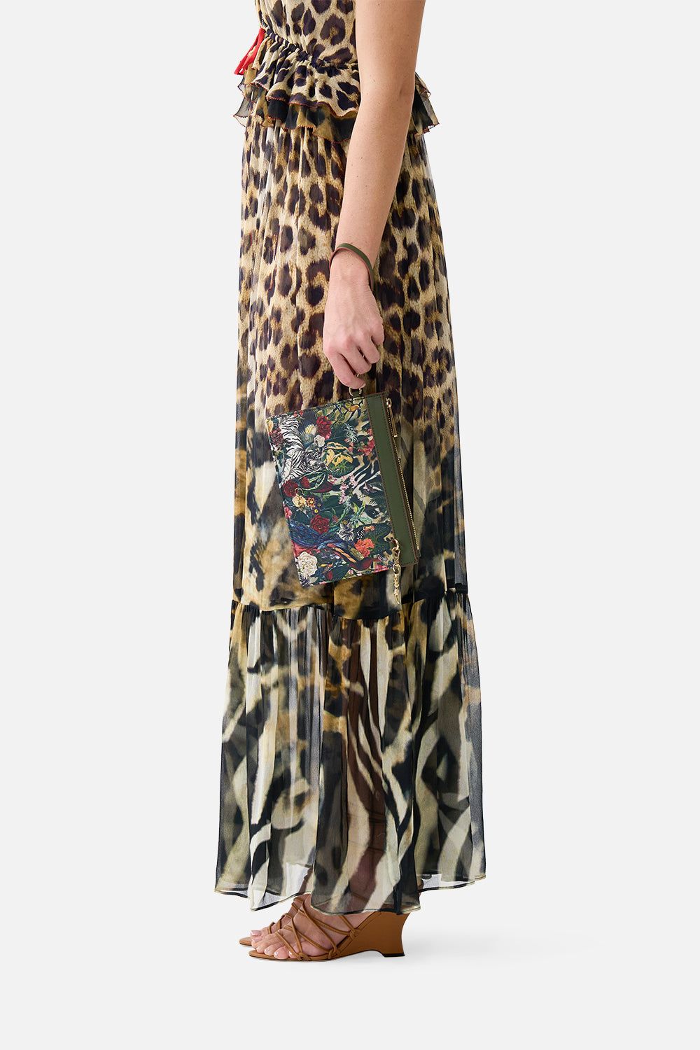 The CAMILLA Clutch With Wristlet Leotigra Land in our Leotigra Land print.