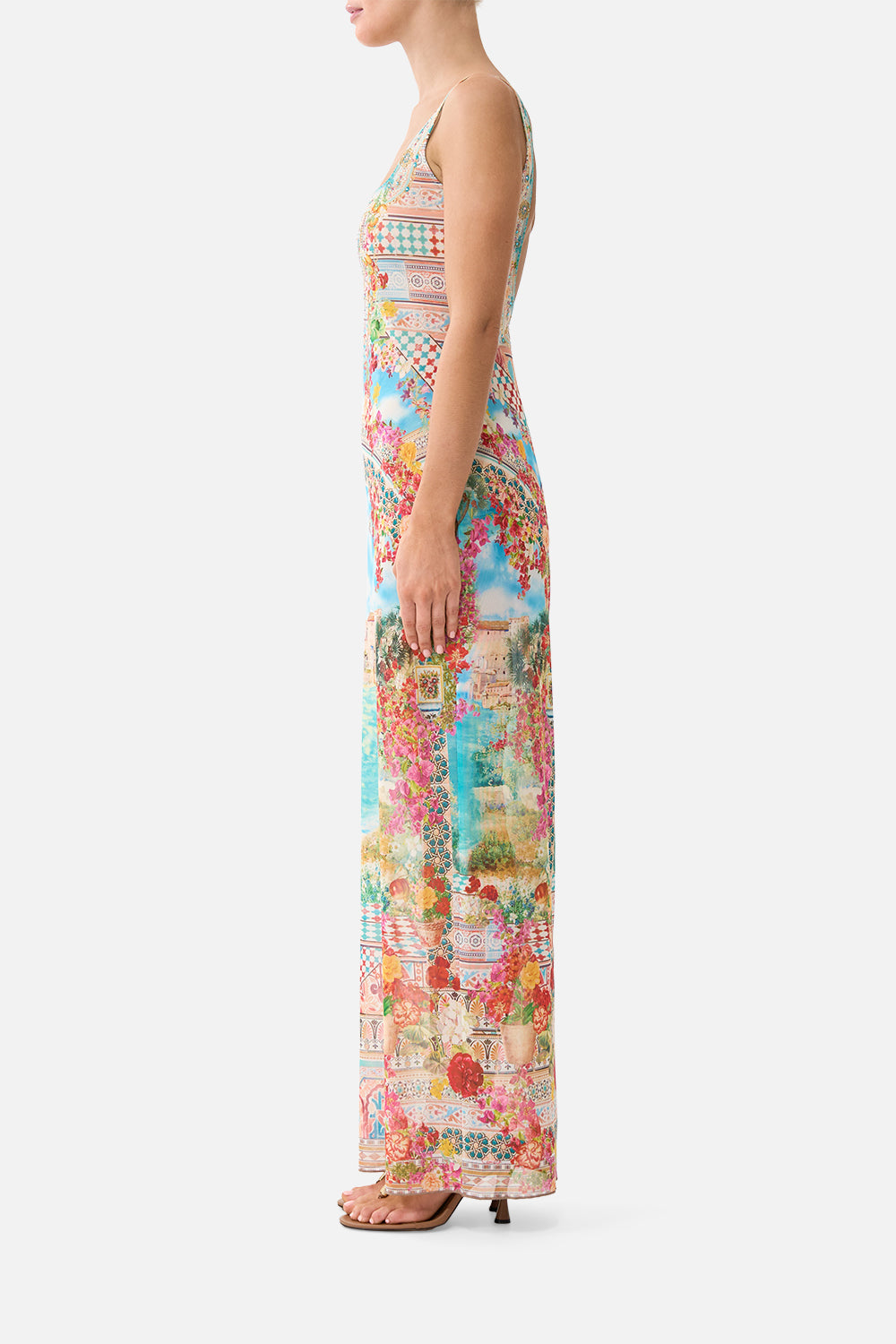 SQUARE NECK BEACH MAXI DRESS W LOW BACK MEET ME IN MALLORCA