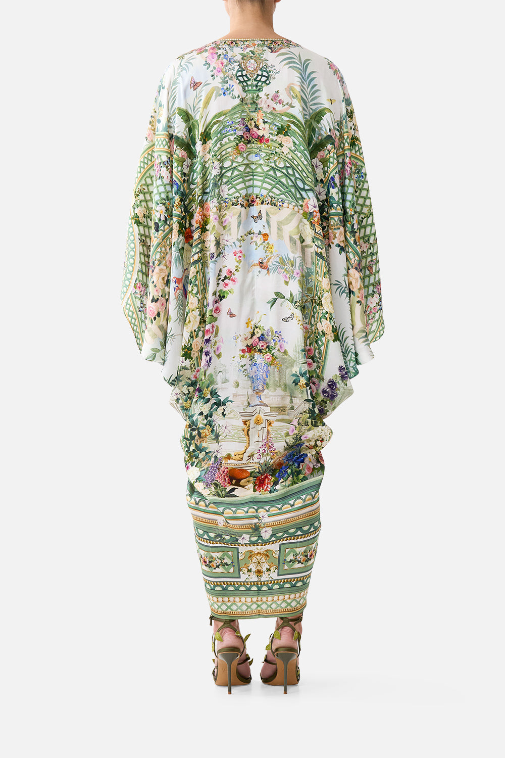 The CAMILLA SHORT SLEEVE OVERSIZED SHIRT PAINTED PRAYERS in our  print.
