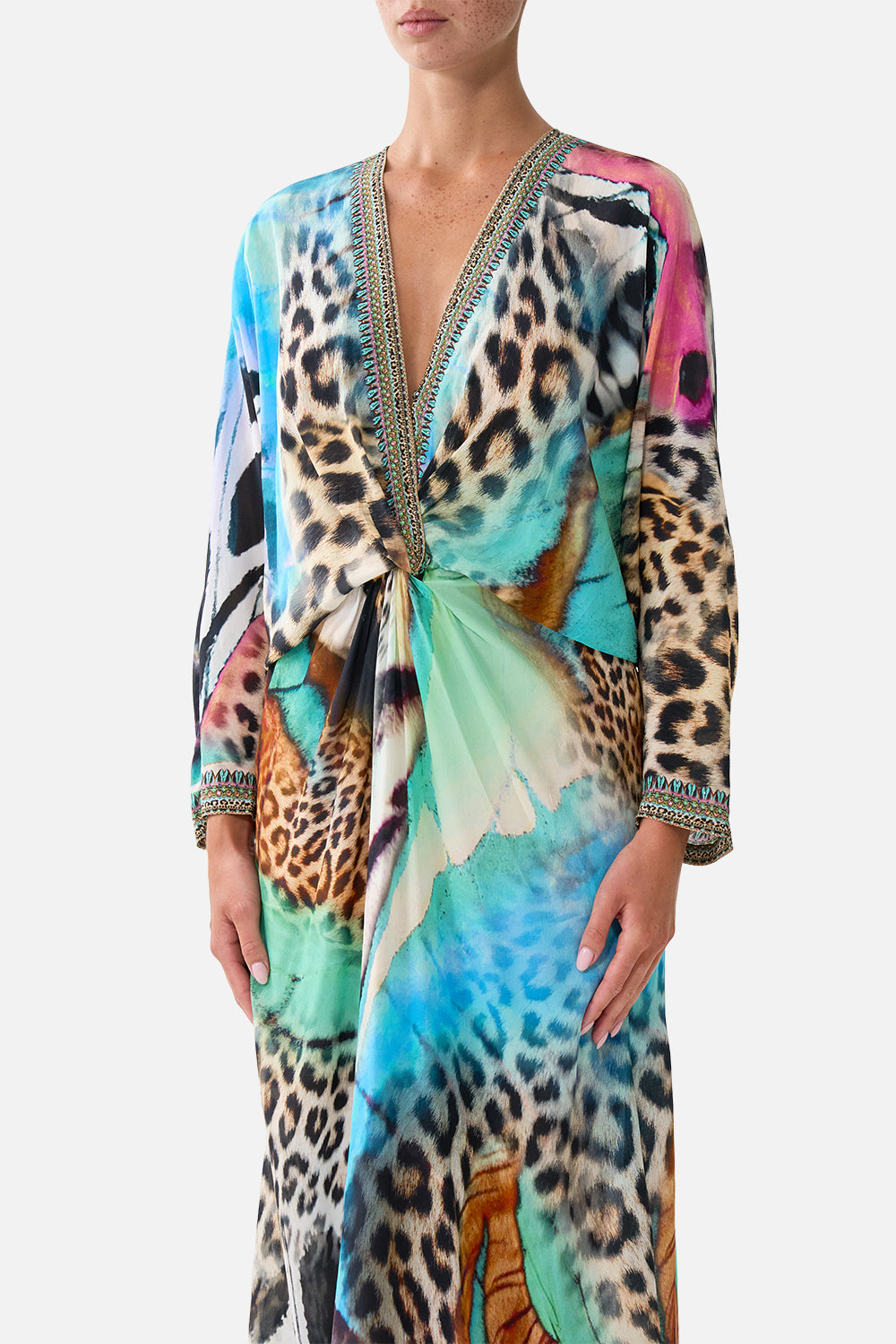 The CAMILLA TWIST FRONT BATWING DRESS BUTTERFLY BOHEMIA