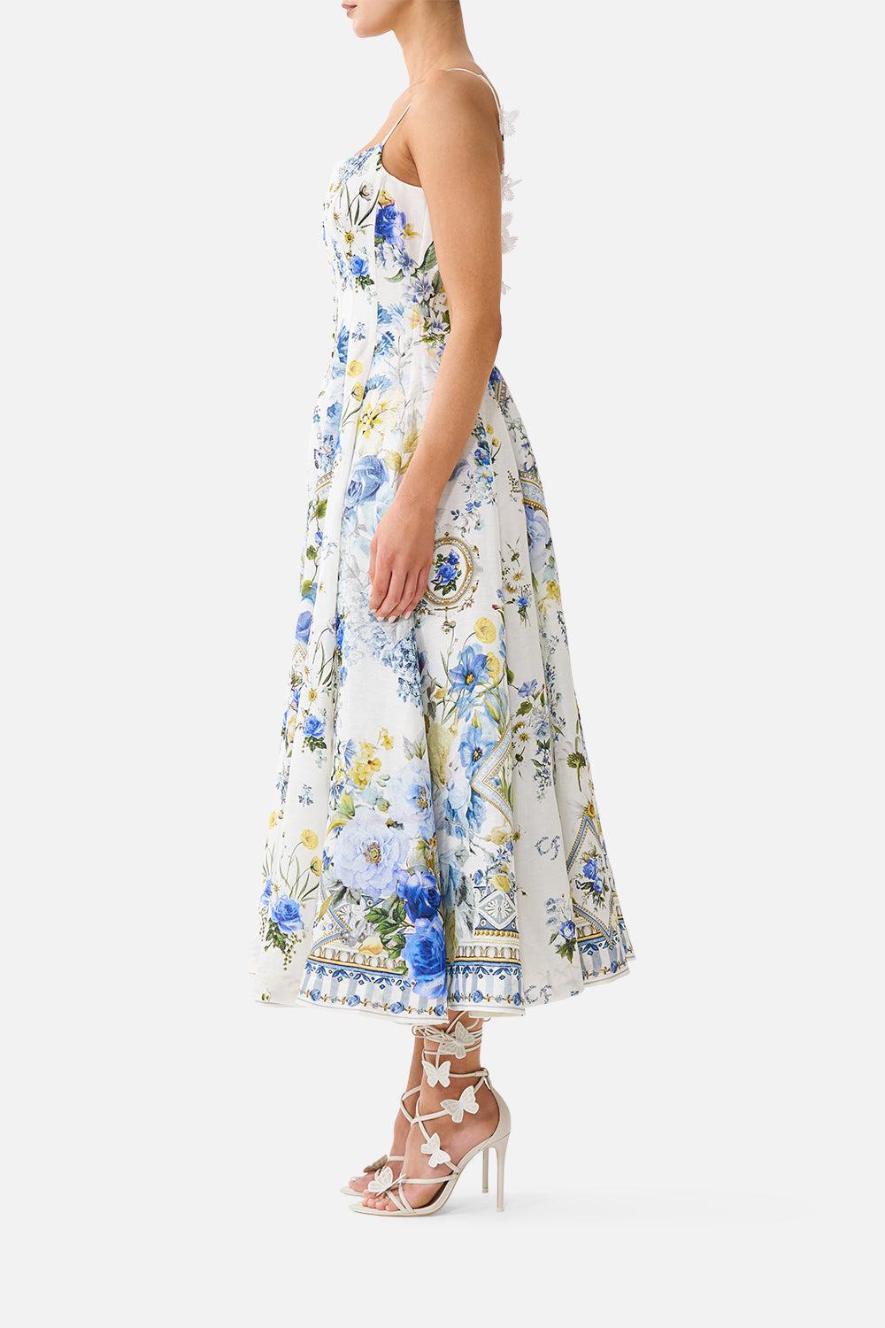 CORSET DRESS WITH LONG FLARED SKIRT DANDELION SKIES