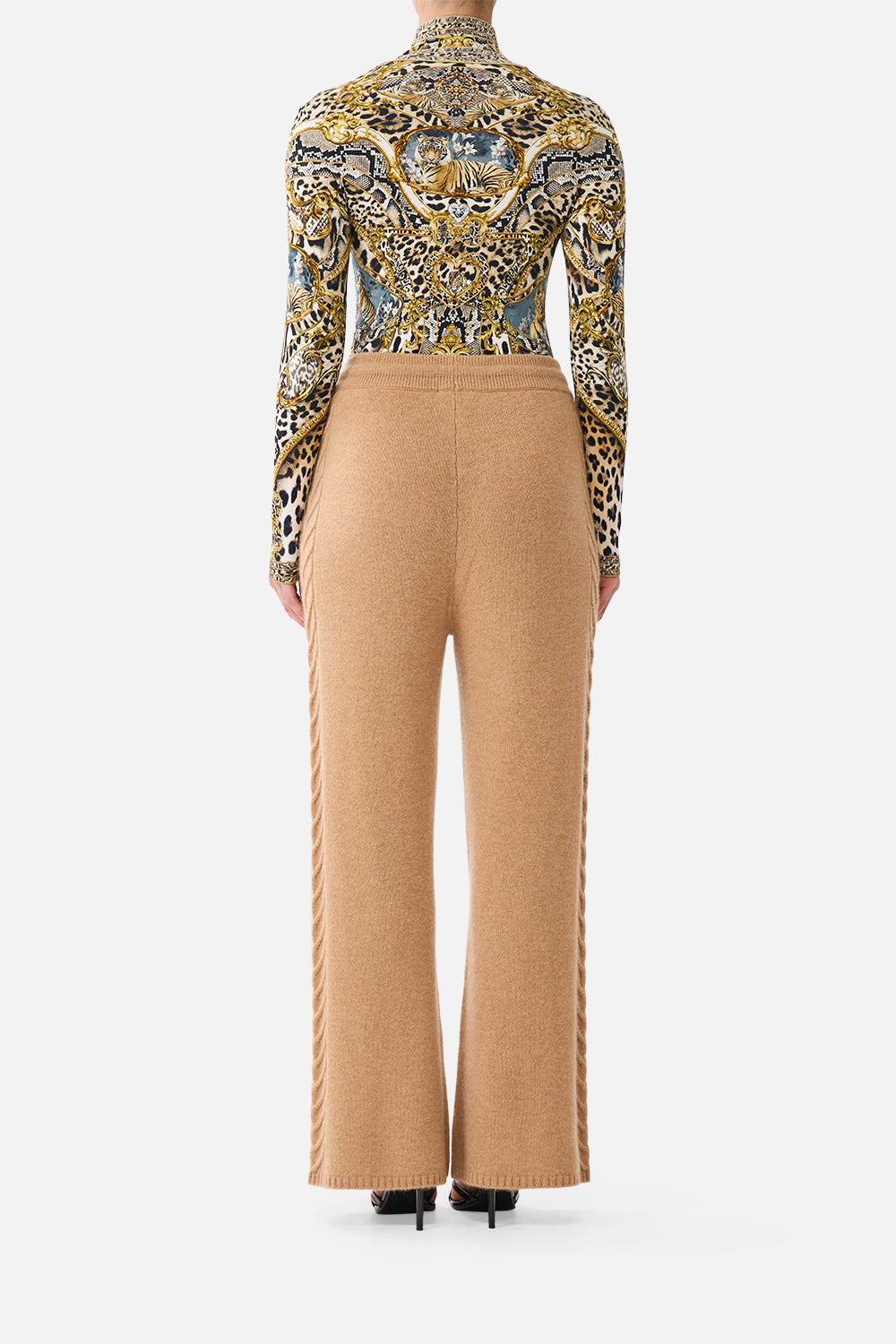 The CAMILLA JERSEY TURTLENECK LEOPARD LIBERTINE