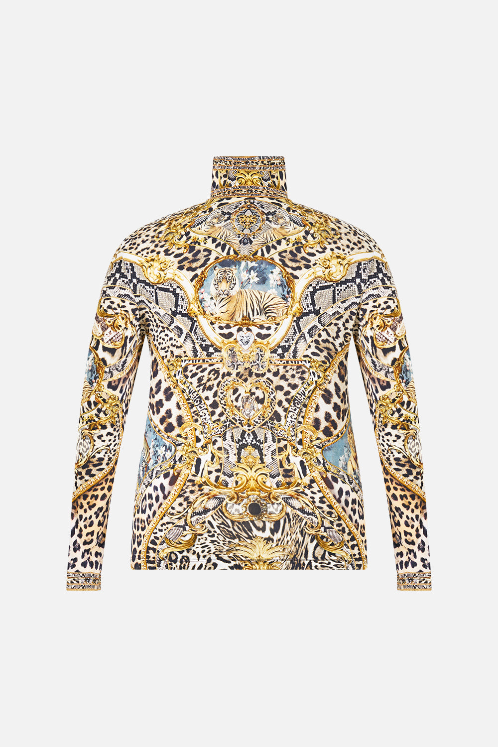 The CAMILLA JERSEY TURTLENECK LEOPARD LIBERTINE