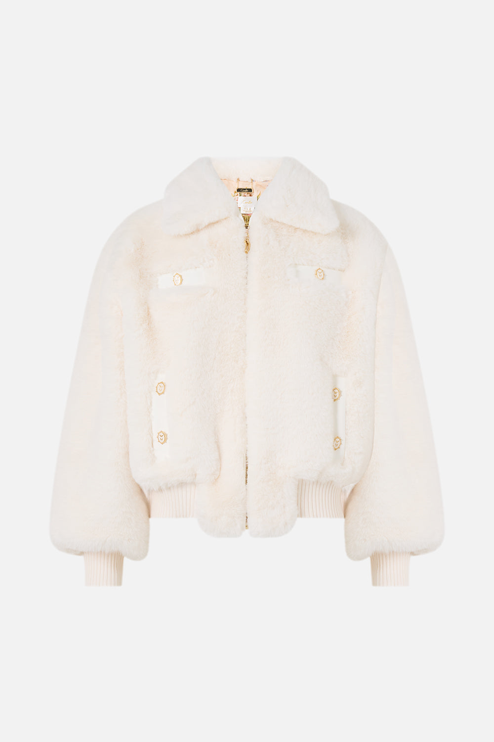 FAUX FUR BOMBER WITH POCKET DETAILS MIDSUMMER MASTERPIECE
