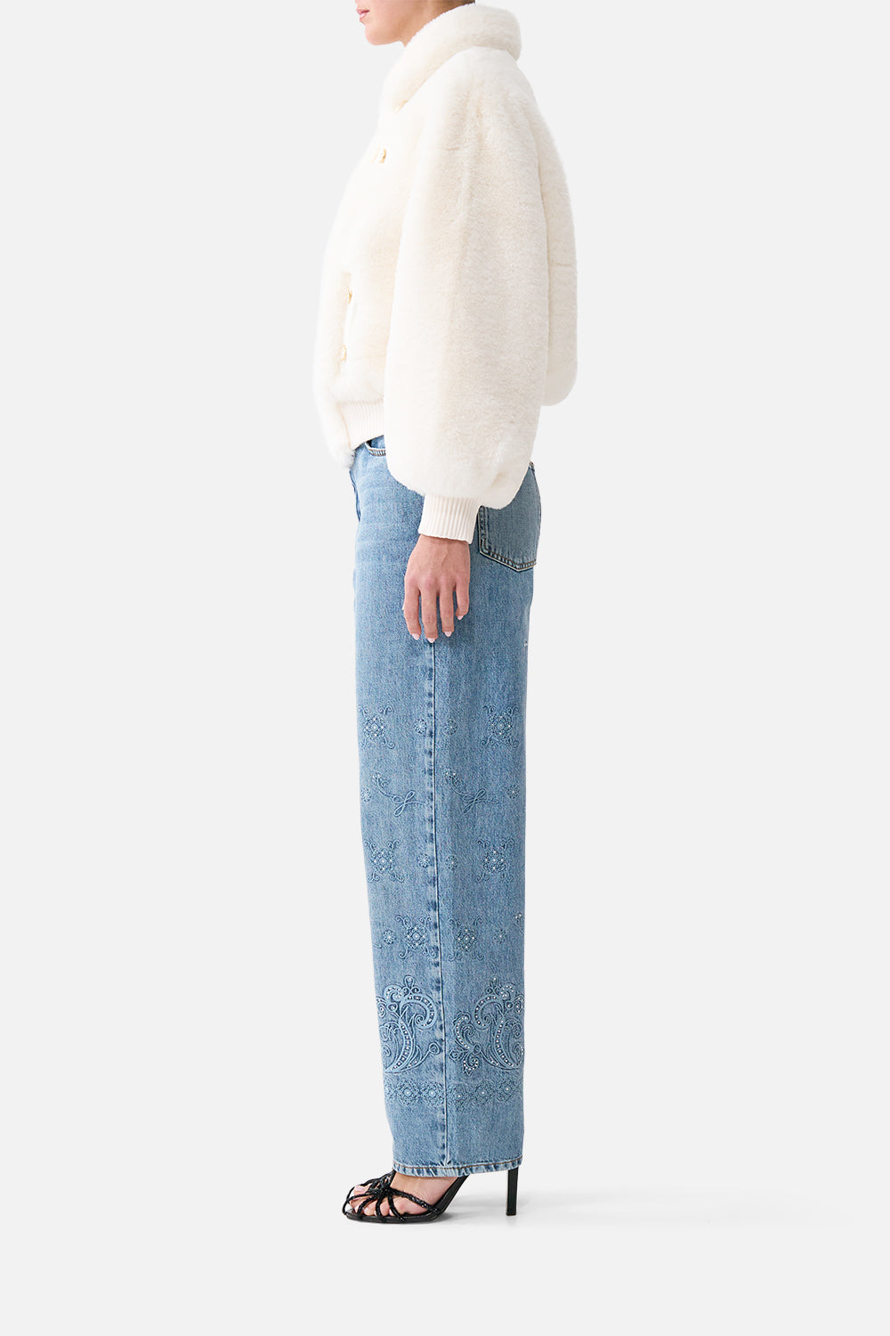 FAUX FUR BOMBER WITH POCKET DETAILS MIDSUMMER MASTERPIECE