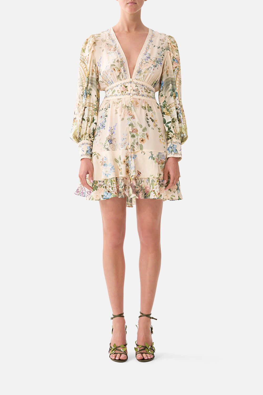 BUTTON FRONT FRILL DRESS MIDSUMMER MASTERPIECE