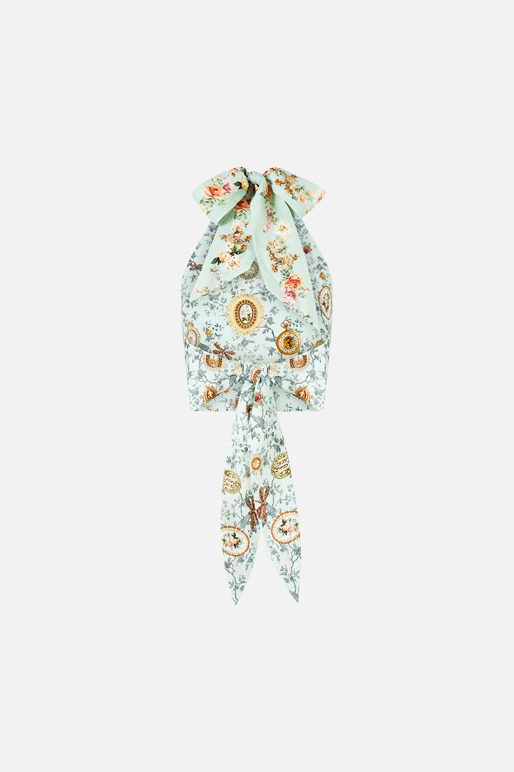 REVERSIBLE HALTER TIE BACK TOP WILDFLOWER WUNDERLAND