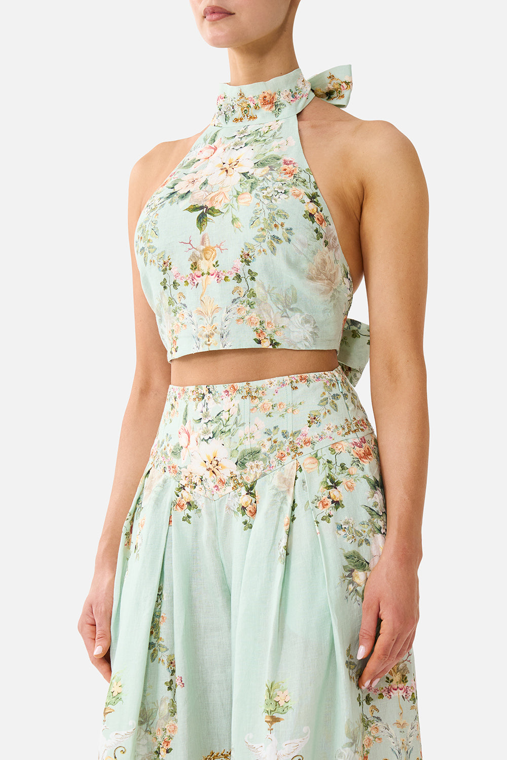 REVERSIBLE HALTER TIE BACK TOP WILDFLOWER WUNDERLAND