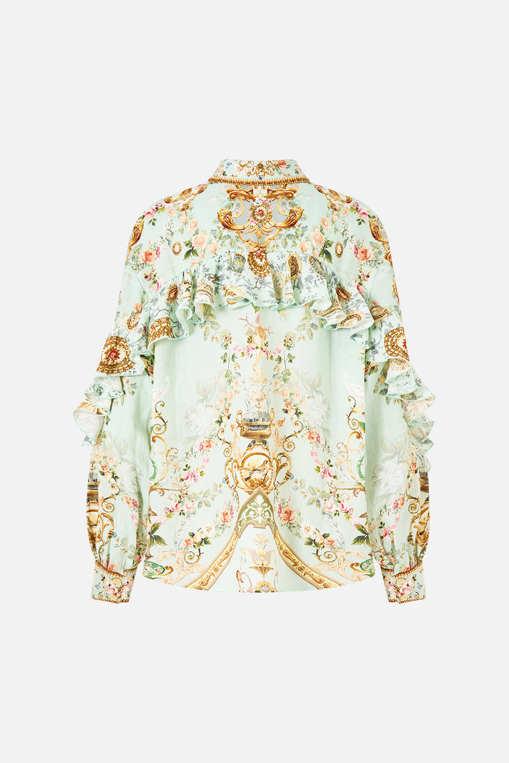 BUTTON SHIRT WITH FRILL DETAIL WILDFLOWER WUNDERLAND