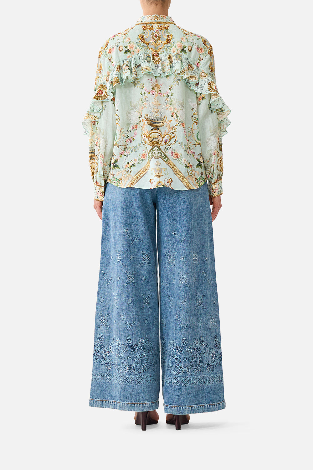 BUTTON SHIRT WITH FRILL DETAIL WILDFLOWER WUNDERLAND