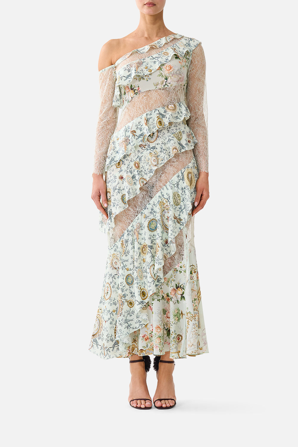 ASYMMETRIC FRILL PANELLED DRESS WILDFLOWER WUNDERLAND