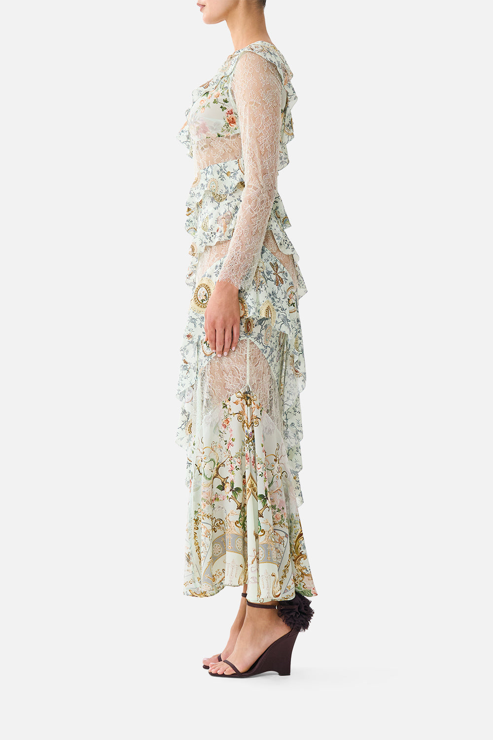 ASYMMETRIC FRILL PANELLED DRESS WILDFLOWER WUNDERLAND
