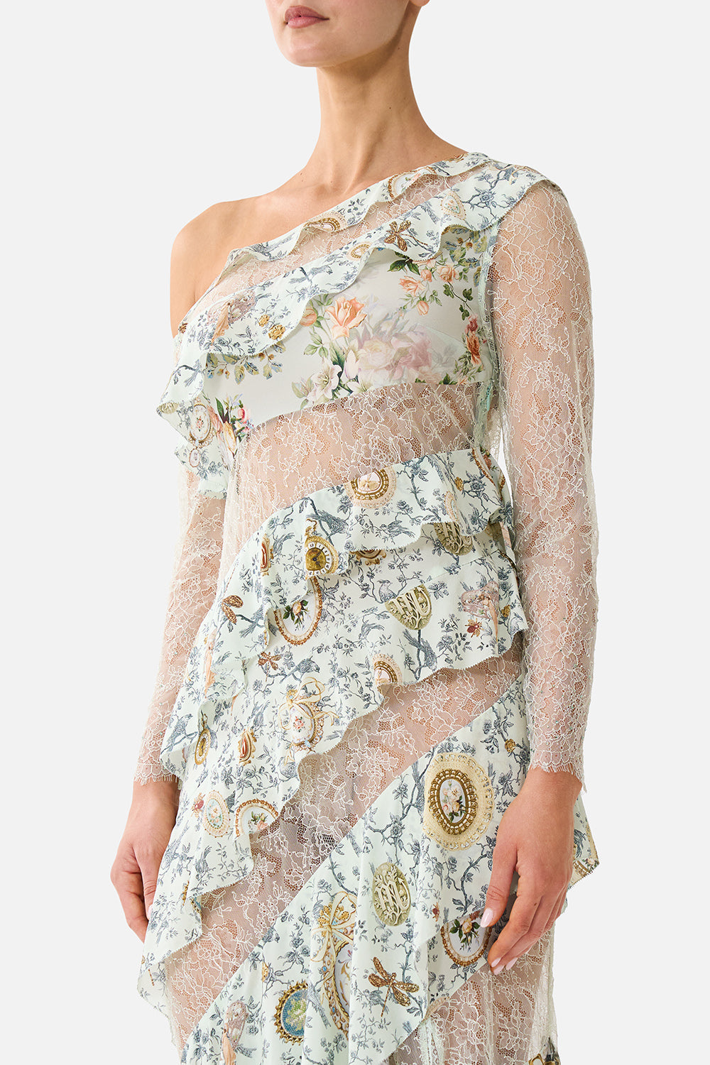 ASYMMETRIC FRILL PANELLED DRESS WILDFLOWER WUNDERLAND