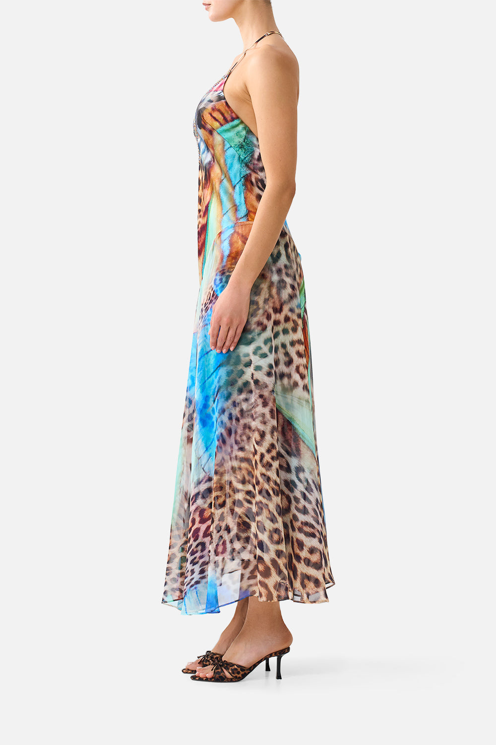The CAMILLA HARDWARE DETAIL SLIP DRESS BUTTERFLY BOHEMIA