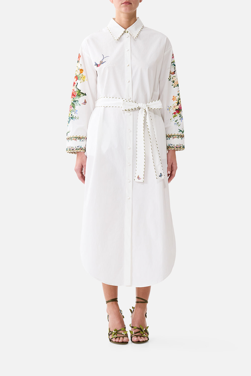 SHIRT DRESS WITH BACK BUTTON DETAIL ART FOR THE EMPRESS