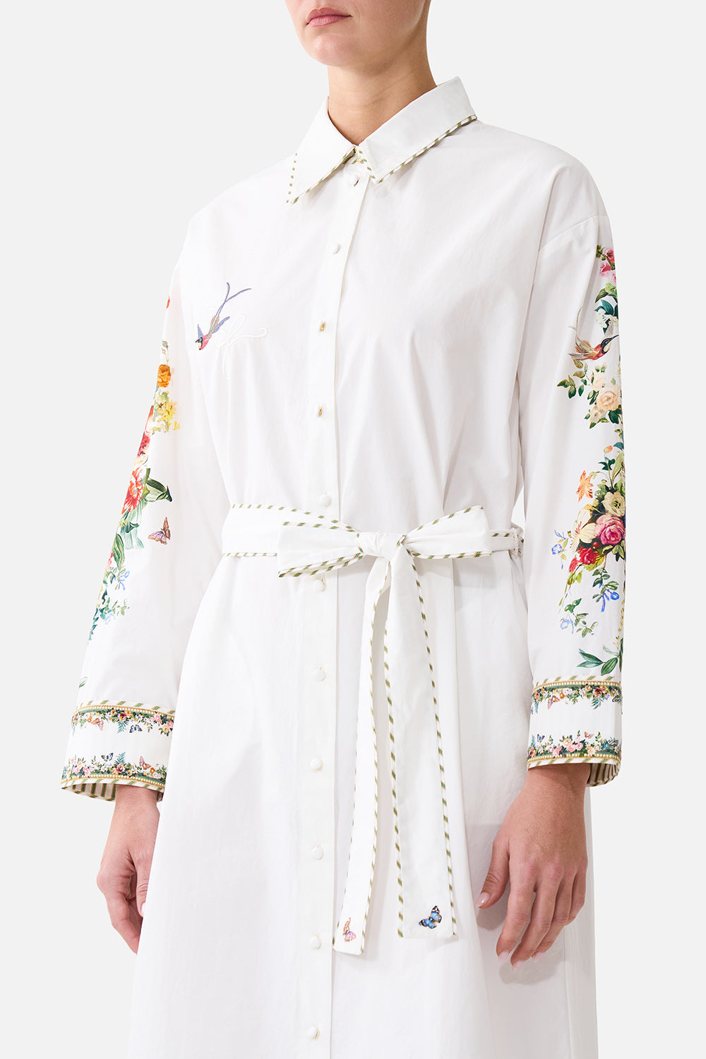 SHIRT DRESS WITH BACK BUTTON DETAIL ART FOR THE EMPRESS