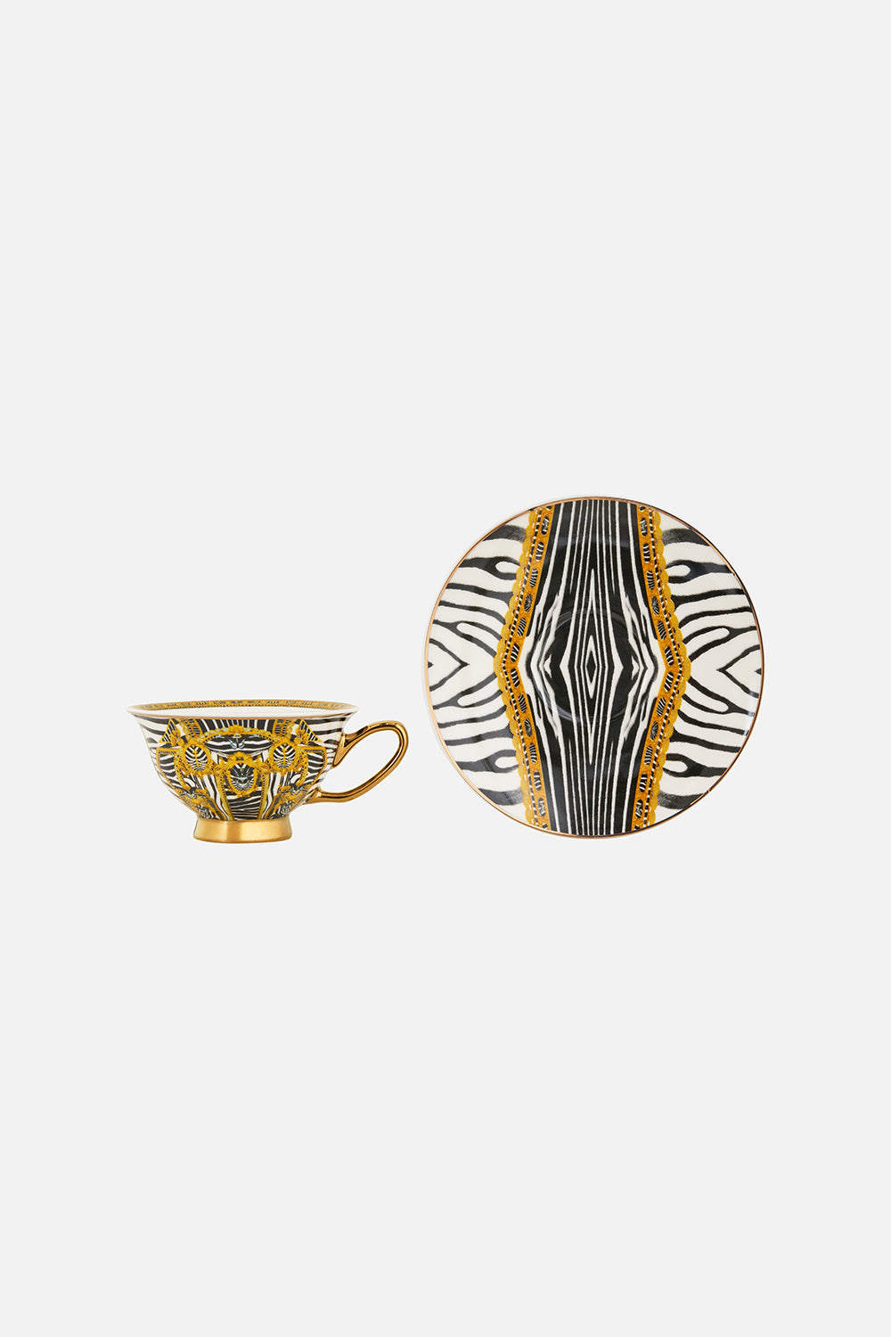 TEA CUP AND SAUCER SET ZIG ZAG ZOO