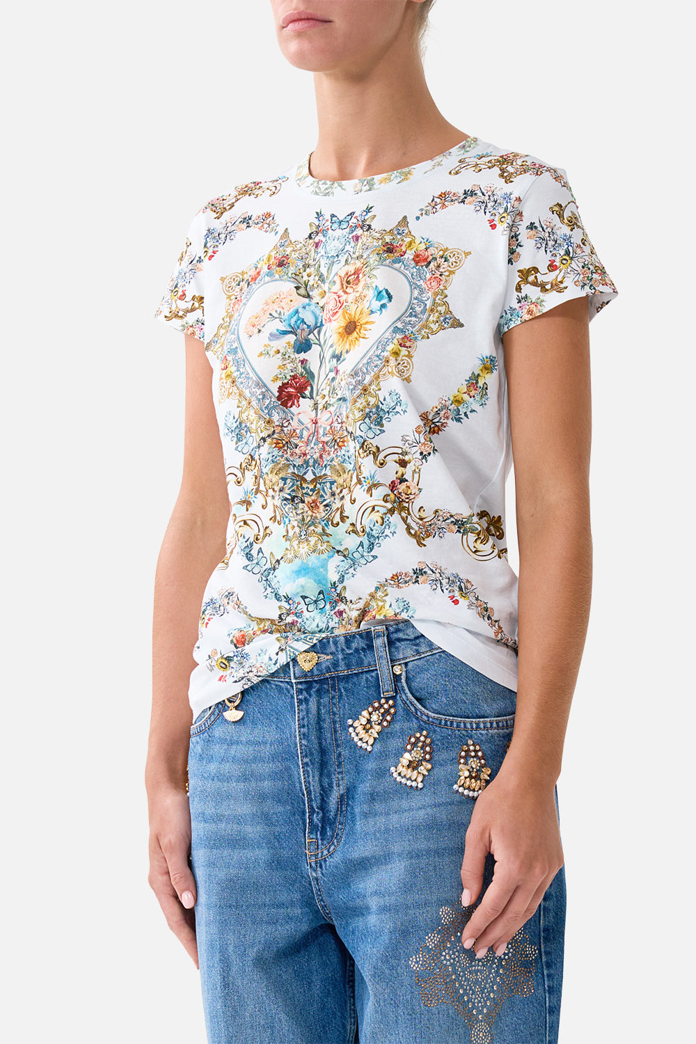 SLIM FIT ROUND NECK T-SHIRT SEVILLE SWEETHEART