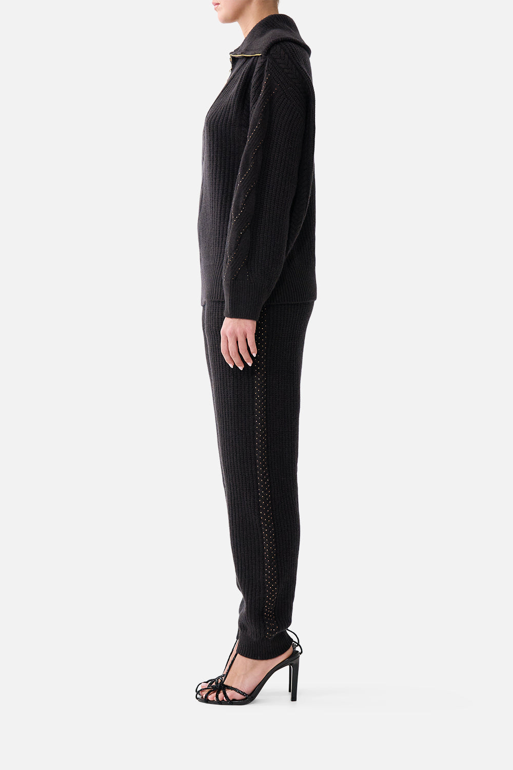 HALF ZIP KNIT SWEATER NIGHT GARDEN