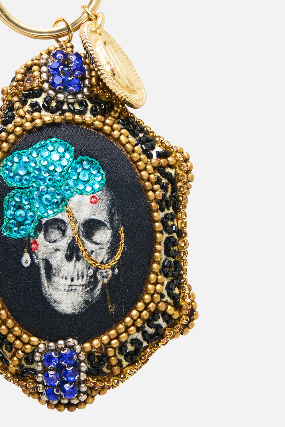 The CAMILLA Animal Keyring in our Zig Zag Zoo print, back view.