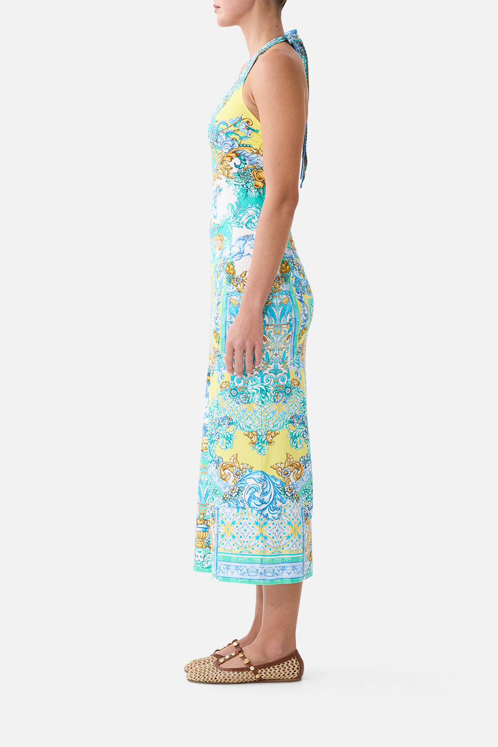 JERSEY HALTER DRESS DIAL UP THE TILES