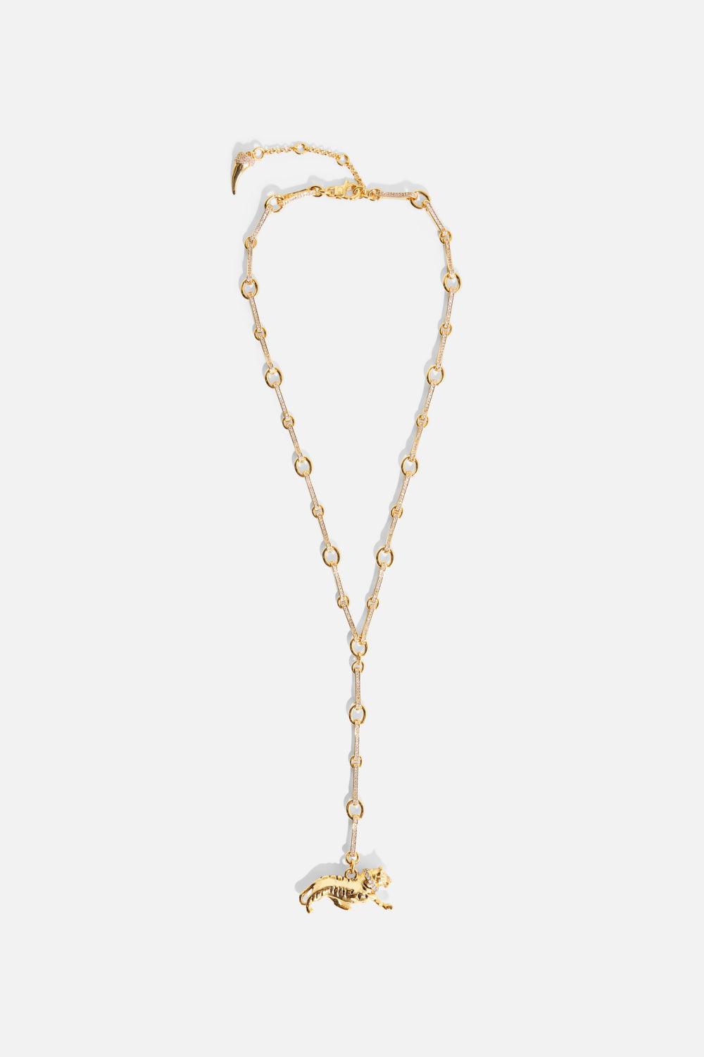 The CAMILLA Gilded Realms Leopard Necklace in gold.