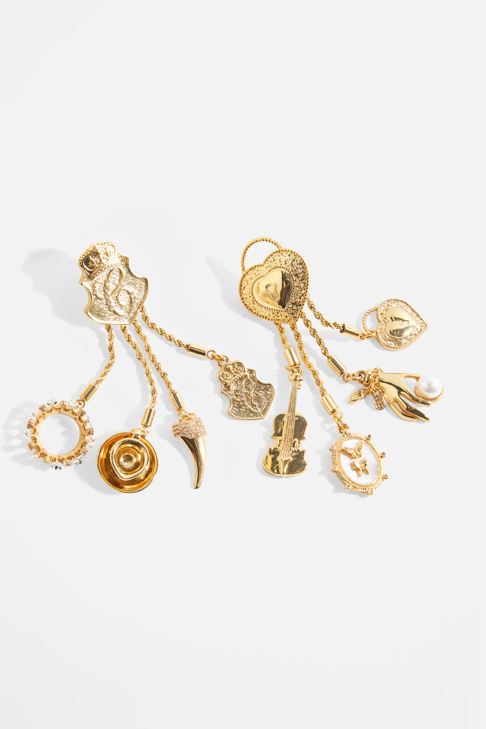 The CAMILLA Palais Aetheria Charm Earrings in gold.