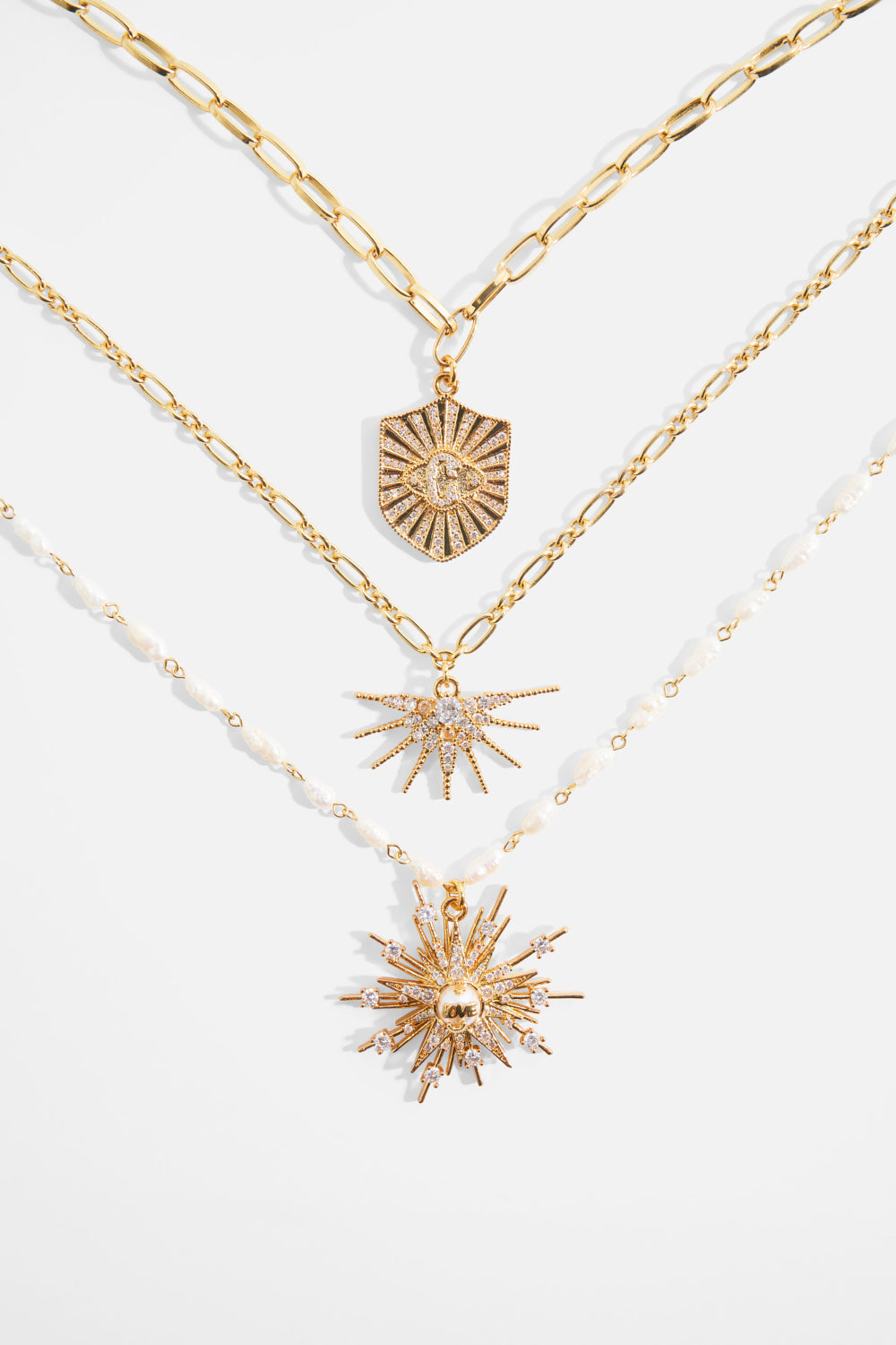 The CAMILLA Palais Aetheria Pendant Necklace in gold.