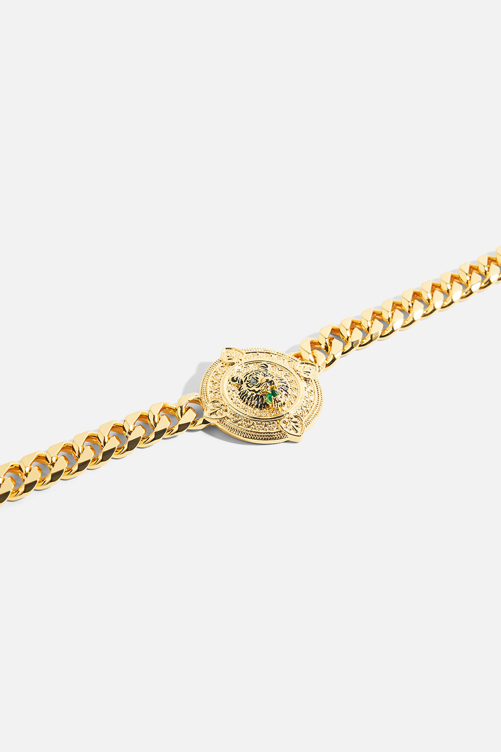The CAMILLA Imperial Idol Jaggi Necklace in our Gold print, back view.