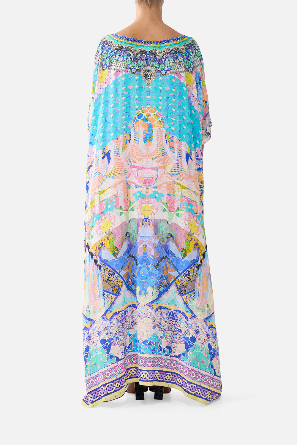 The CAMILLA BUTTON DRESS WITH SHAPED WAISTBAND ARANJUEZ ANIMALIA in our  print.