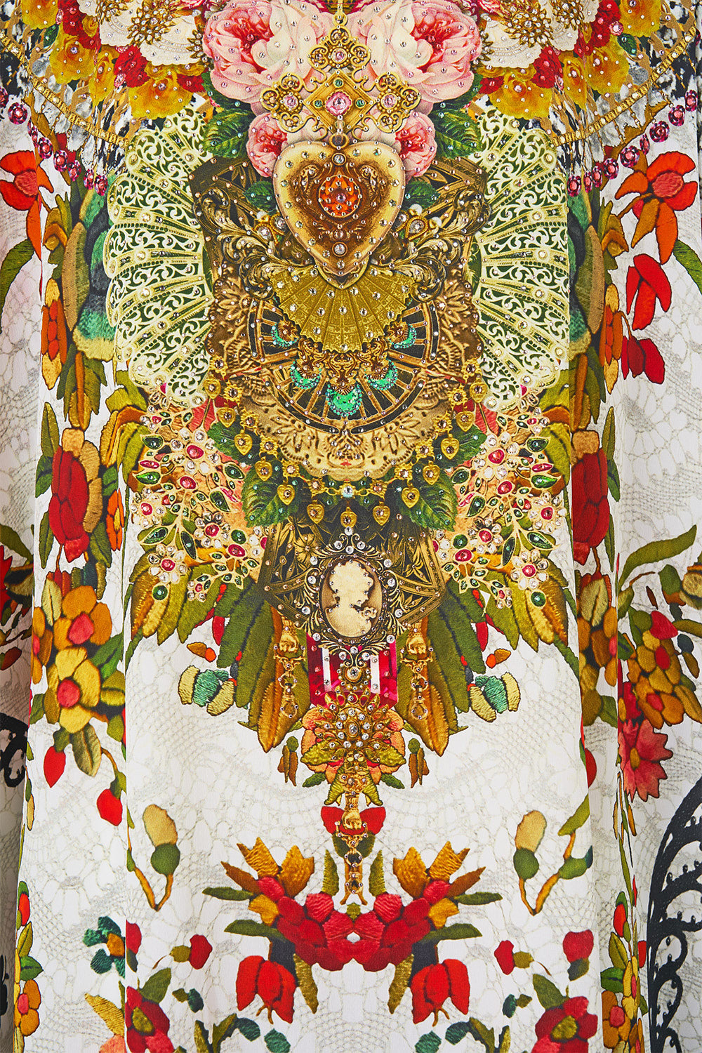 The CAMILLA RING SCARF CLUTCH SACROMONTE SEÑORITA in our SACROMONTE SEÑORITA print.