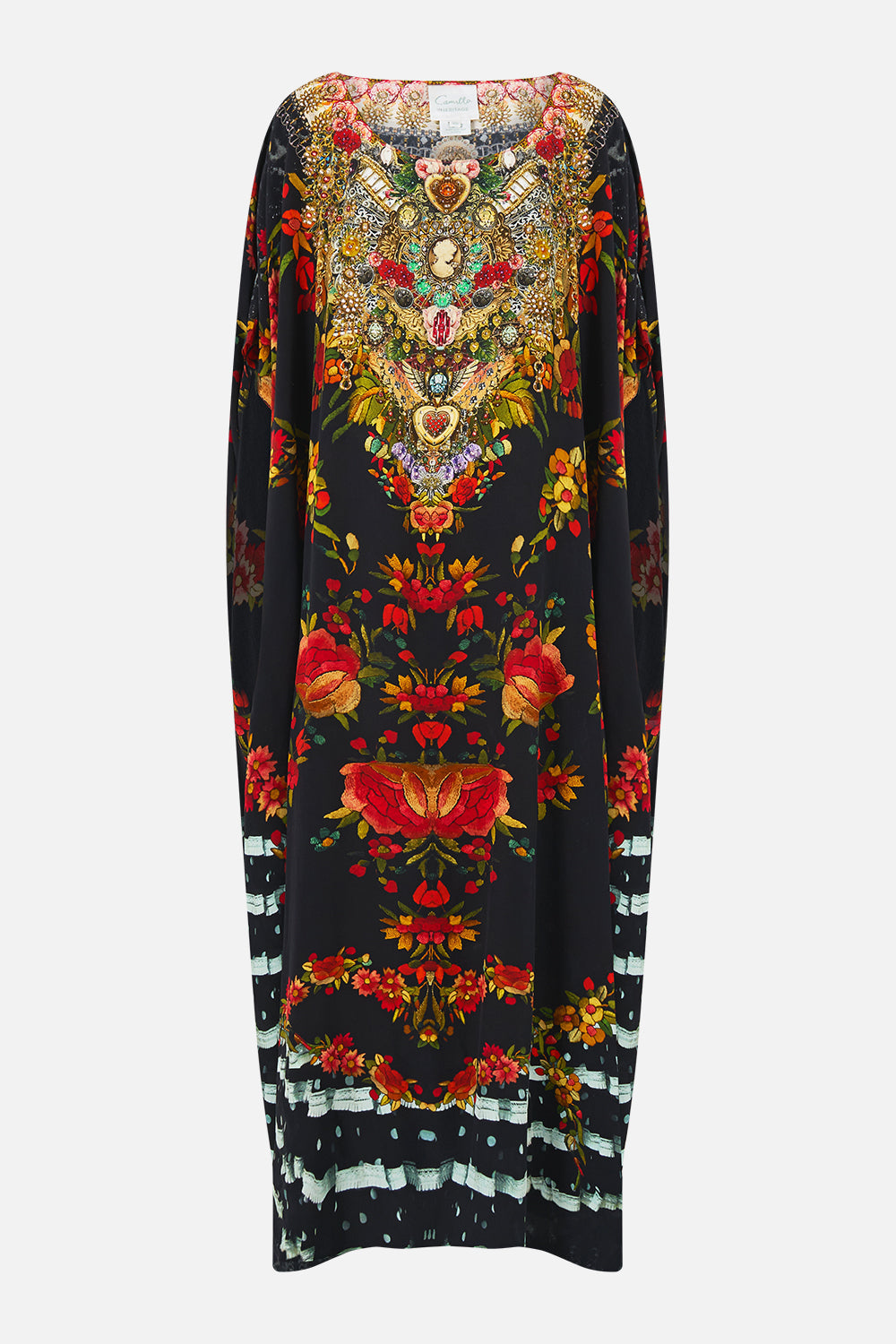The CAMILLA LONG SLEEVE OVERSIZED SHIRT WITH POCKET MAGIC OF THE MERCADO in our  print.