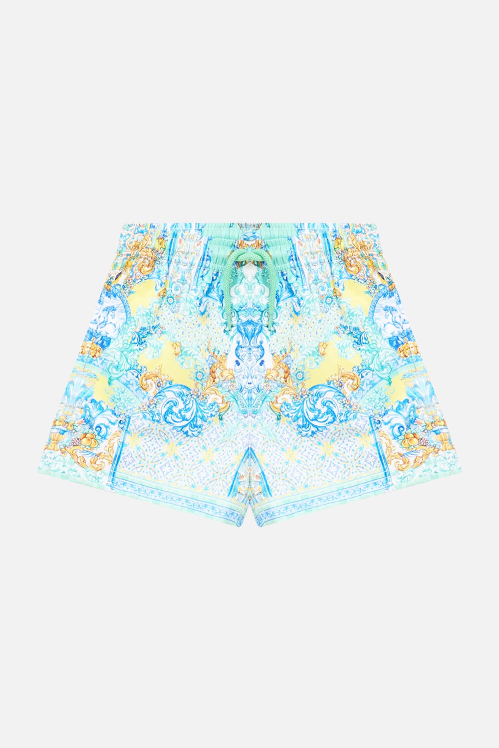 MID LENGTH BOARDSHORT W ELASTIC WAIST DIAL UP TILES