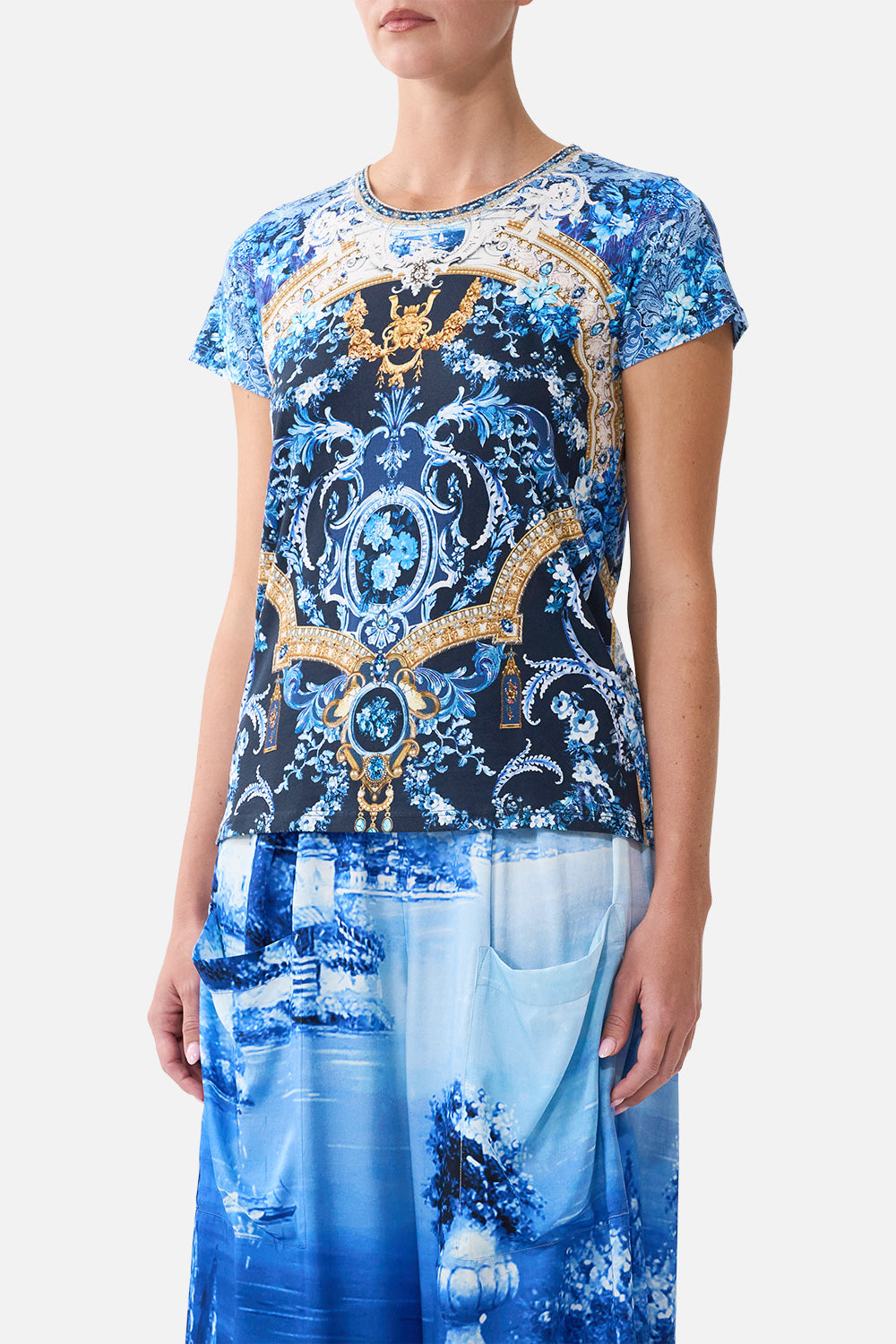 The Sweet Sacre Bleu Slim Fit Round Neck T Shirt
