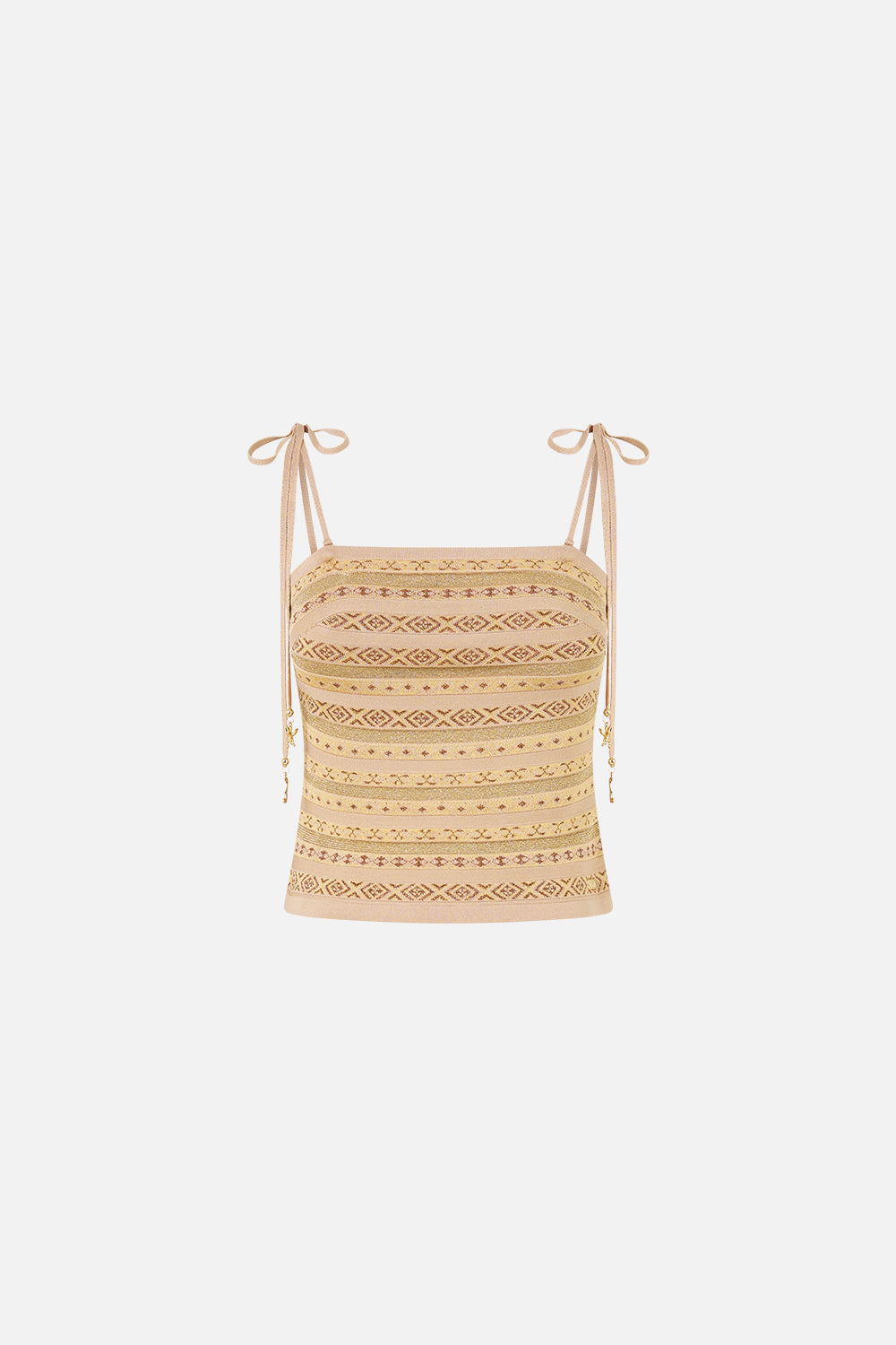 KNIT TANK WITH SILK STRAPS QUEEN OF BOHEMIA