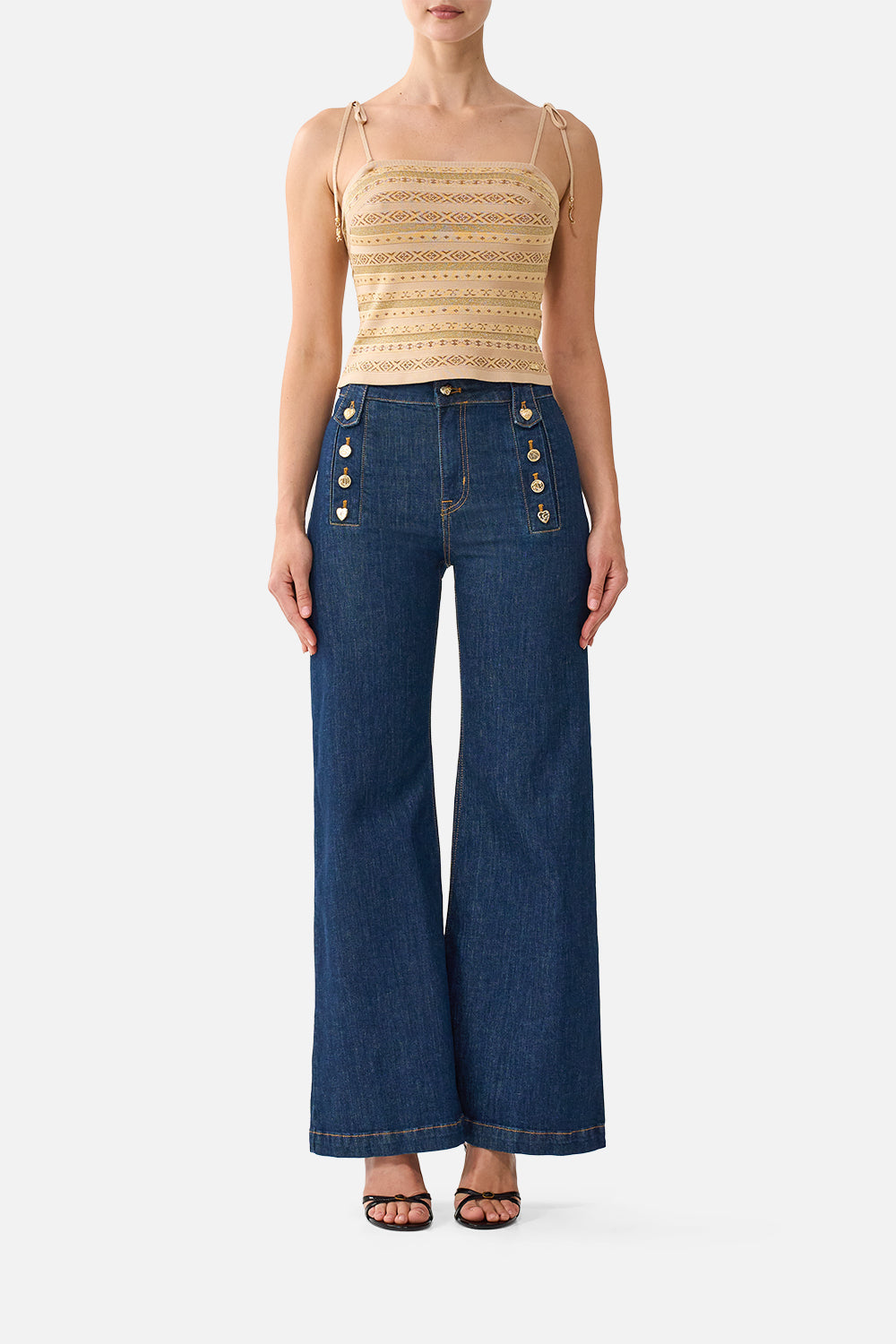 KNIT TANK WITH SILK STRAPS QUEEN OF BOHEMIA