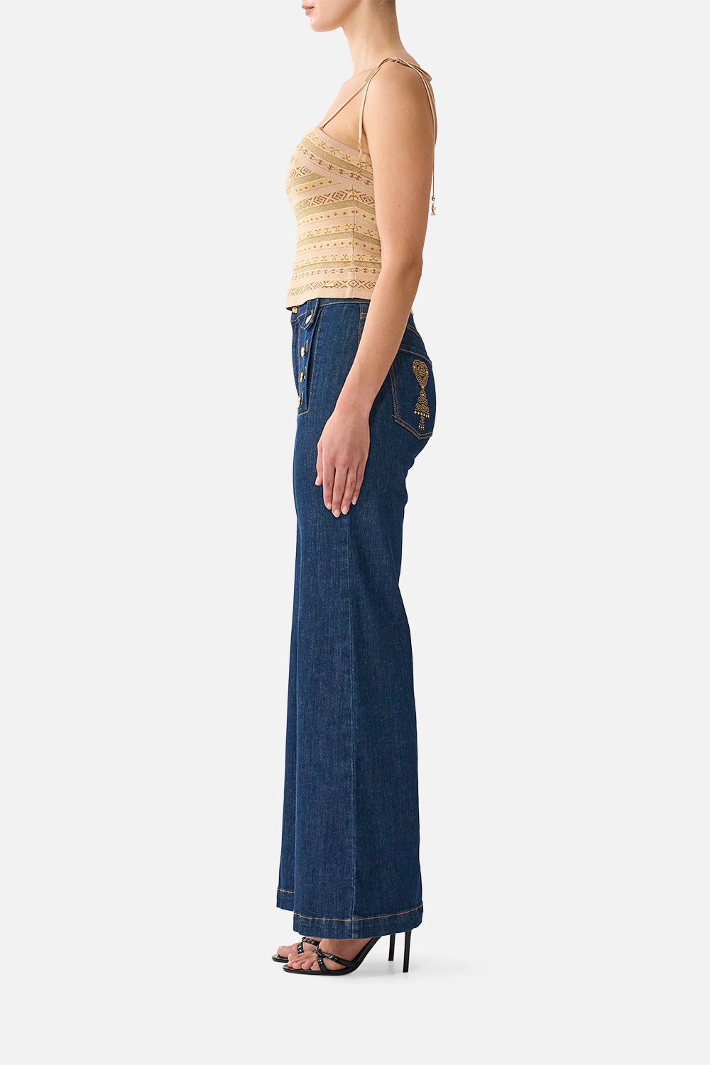 KNIT TANK WITH SILK STRAPS QUEEN OF BOHEMIA