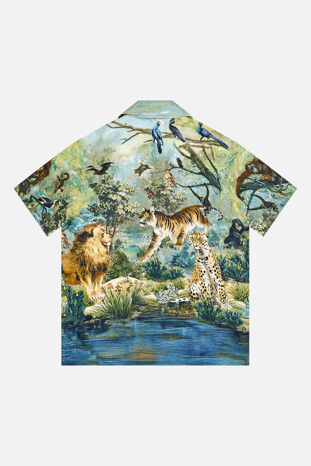 The CAMILLA BOYS SHORT SLEEVE CAMP COLLARED SHIRT ANIMALS IN THE PALACE