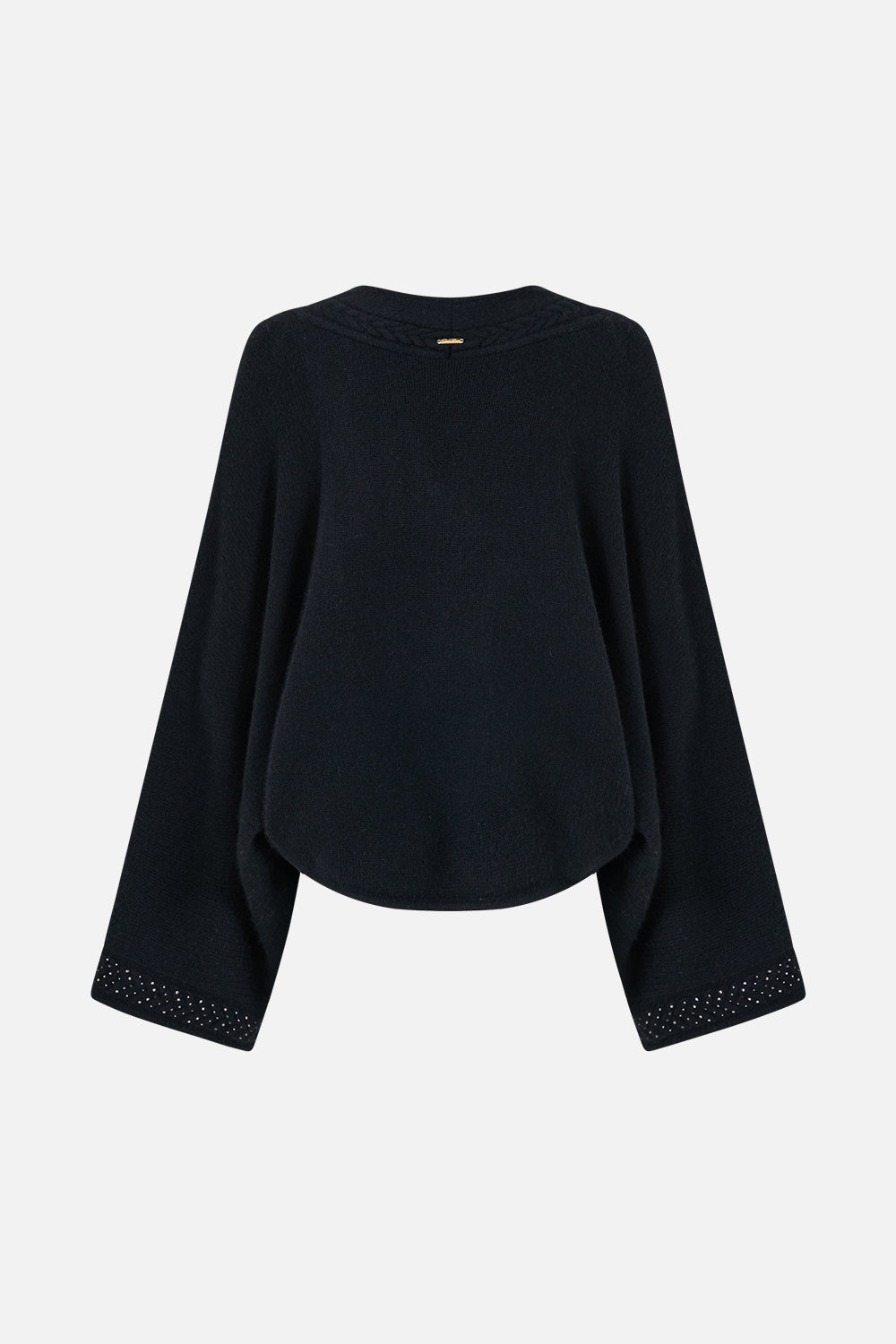 The CAMILLA Cashmere Knit Relaxed V Neck Sweater Night Garden in our Night Garden print.