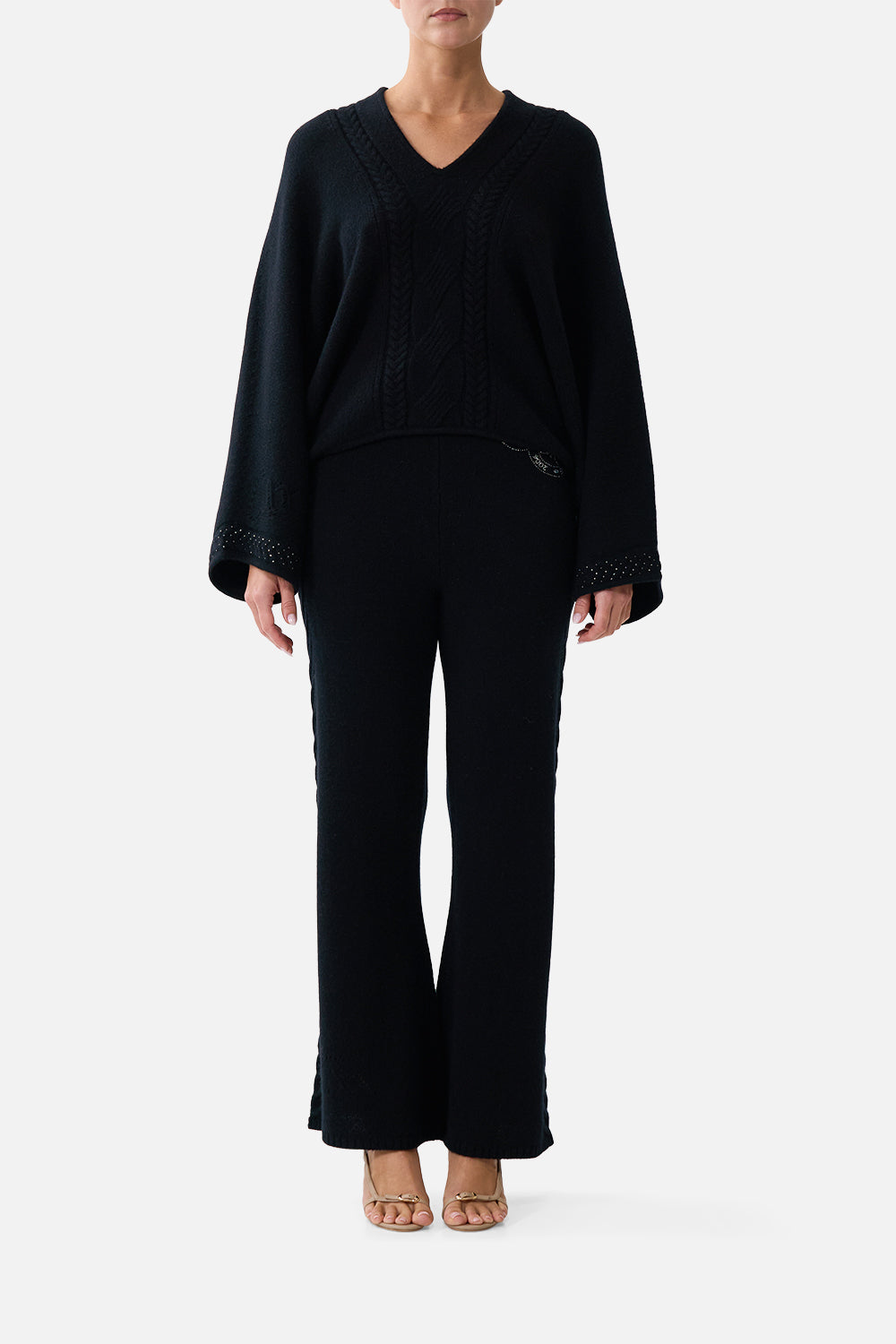 CROPPED KNIT PANT NIGHT GARDEN
