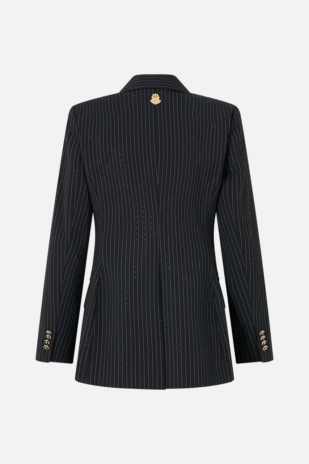 The CAMILLA DOUBLE BREASTED SUIT JACKET NIGHT GARDEN