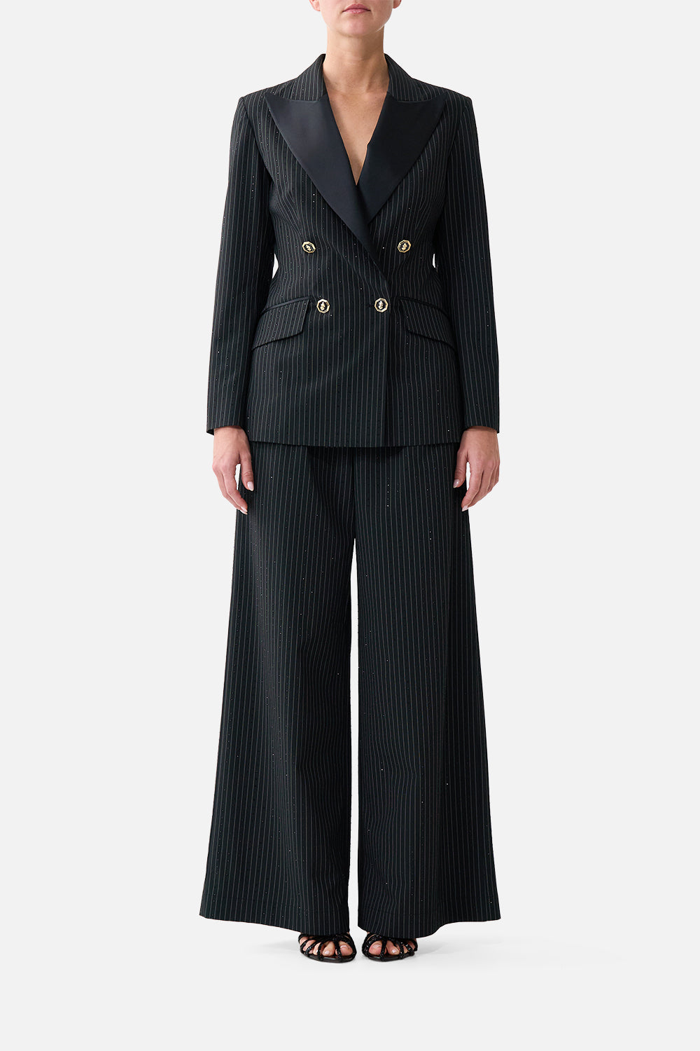 WIDE LEG WAISTED PANT NIGHT GARDEN