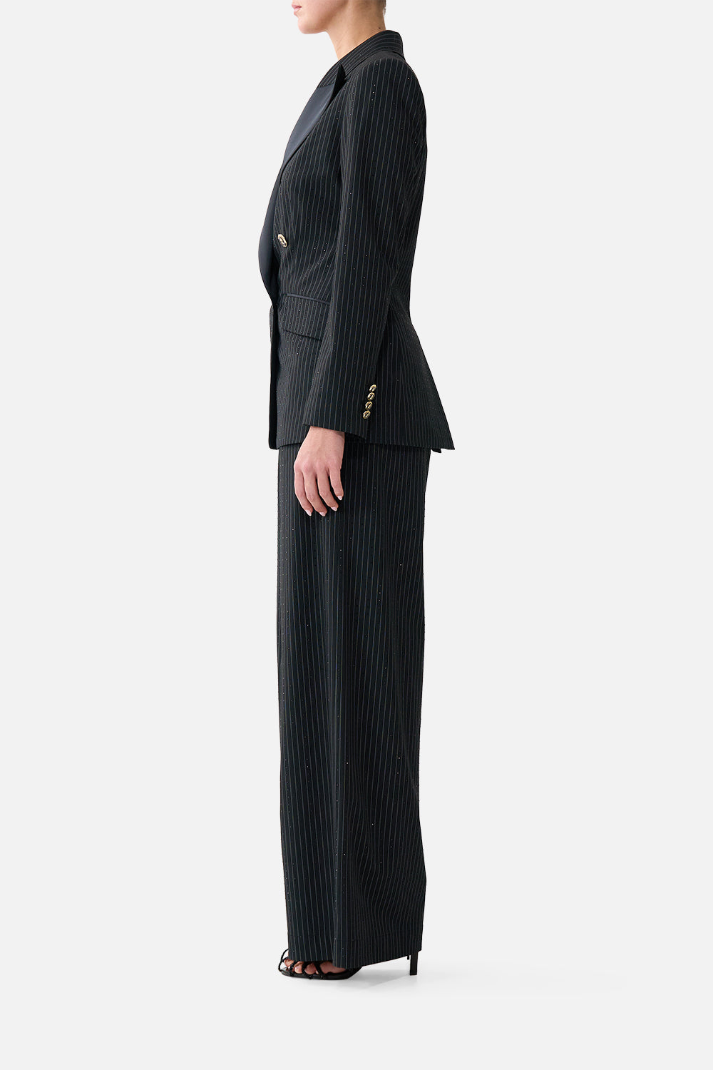 WIDE LEG WAISTED PANT NIGHT GARDEN