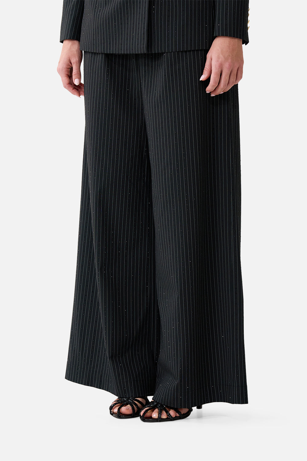 WIDE LEG WAISTED PANT NIGHT GARDEN