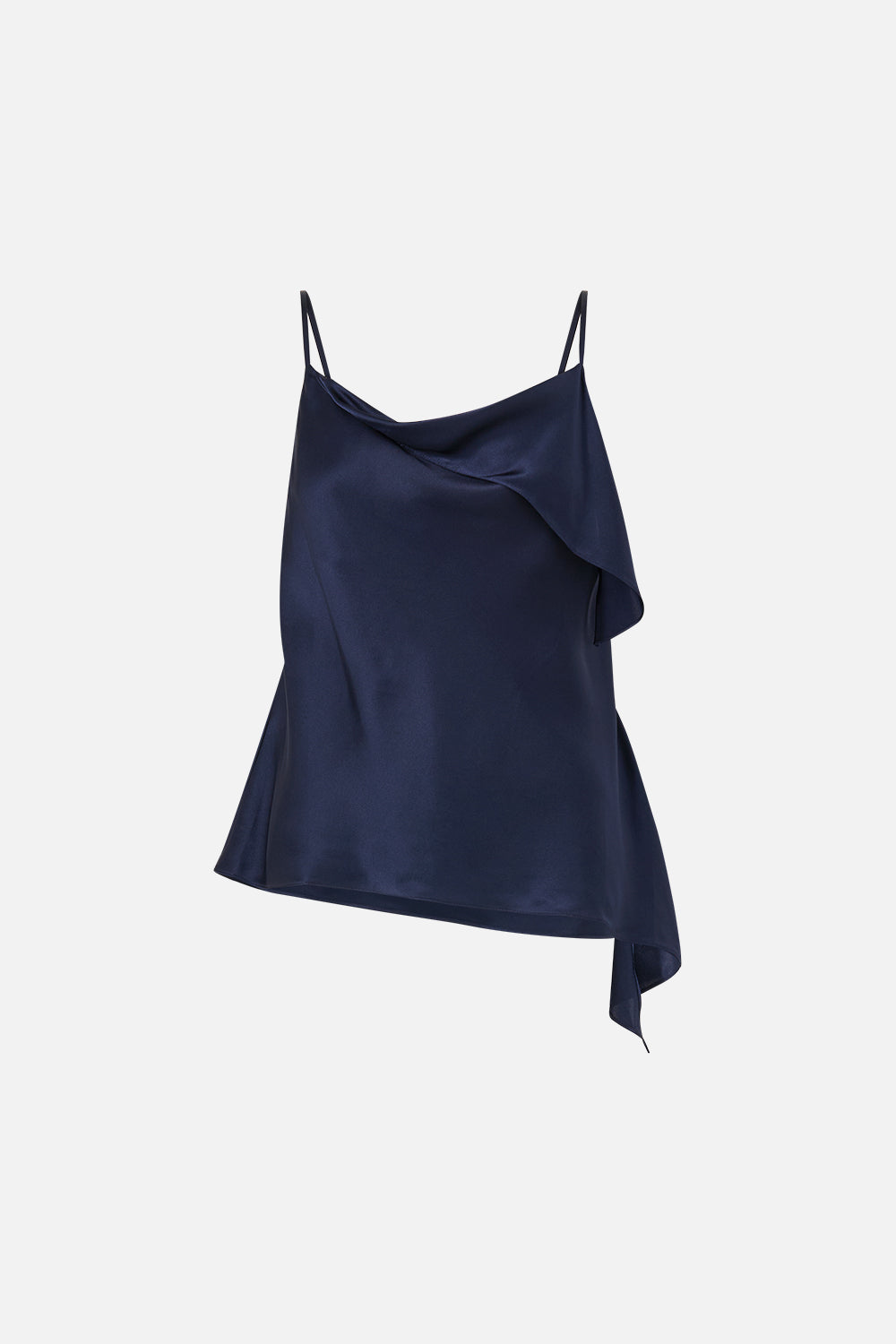 The CAMILLA ASYMMETRIC DRAPED TOP SILK ESSENTIALS