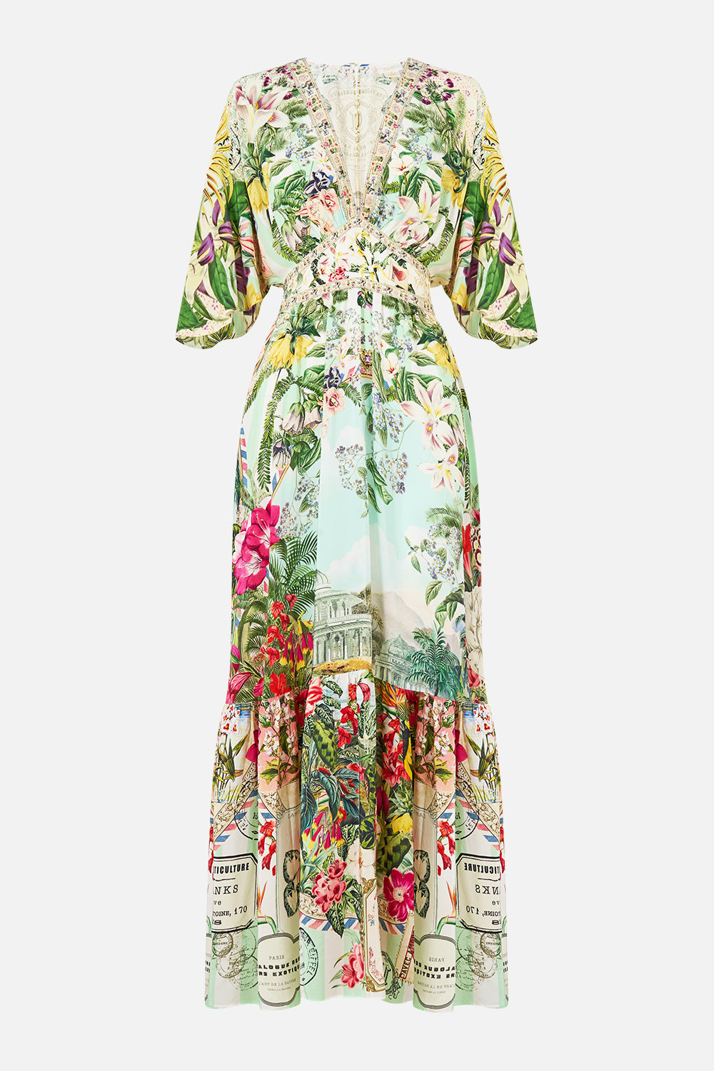 WAISTED DRESS WITH HEM RUFFLE LA BELLE BOTANIQUE