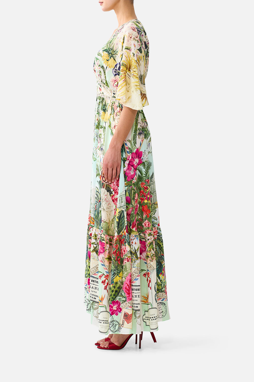 WAISTED DRESS WITH HEM RUFFLE LA BELLE BOTANIQUE
