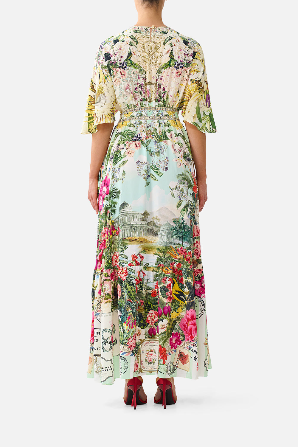 WAISTED DRESS WITH HEM RUFFLE LA BELLE BOTANIQUE