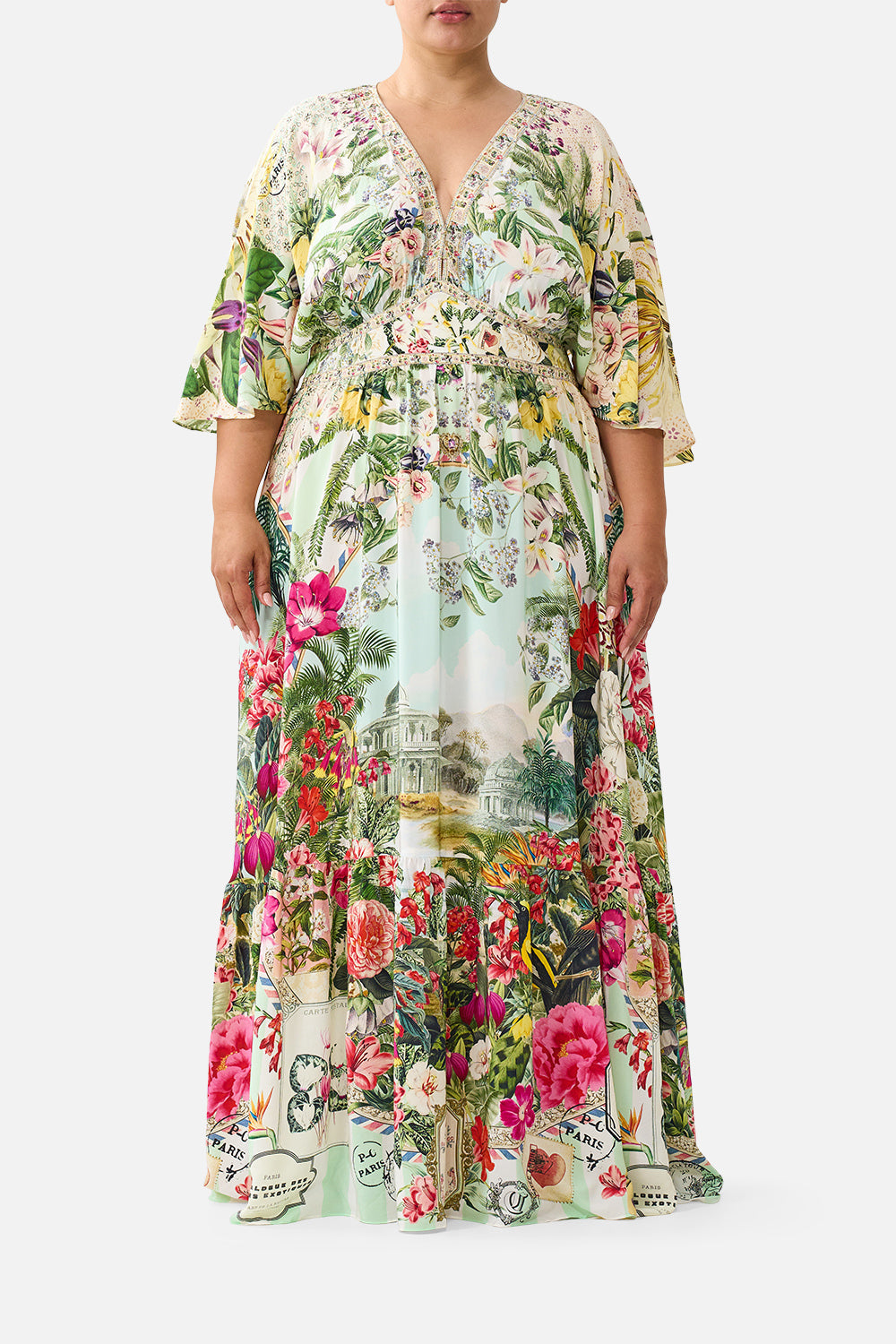 WAISTED DRESS WITH HEM RUFFLE LA BELLE BOTANIQUE
