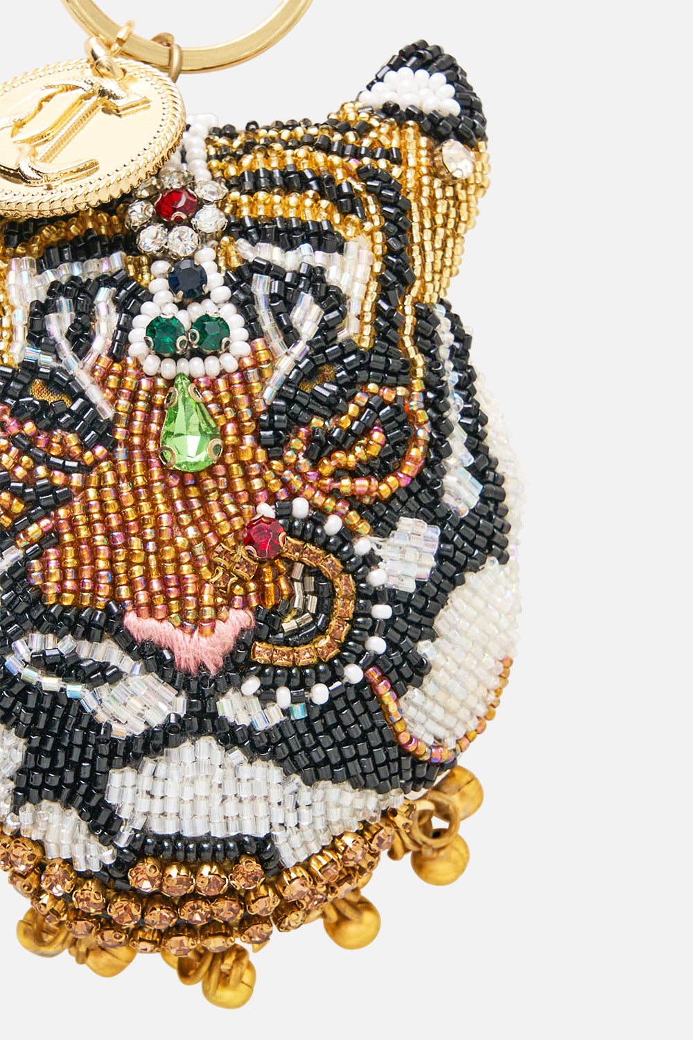 The CAMILLA Animal Keyring in our Zig Zag Zoo print, back view.